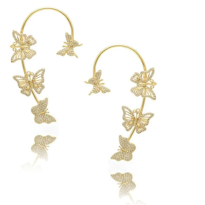Butterfly ørering manchet forgyldt