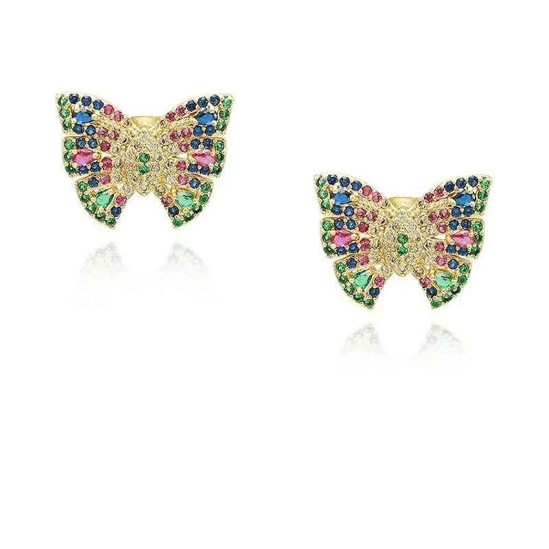 Farve Zircon Butterfly Animal Ørering