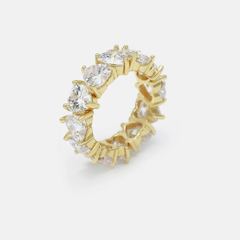 Hjerte Hvid Zirconia Eternity Ring