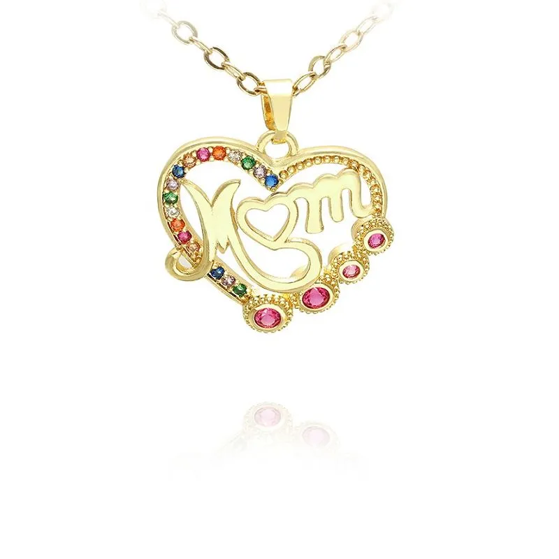 Letter Mom Heart Pendant
