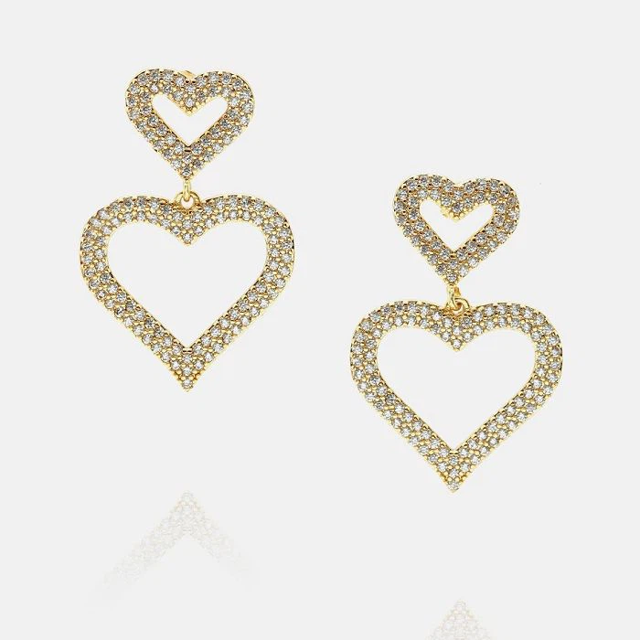 Luksus Drop Pave Cz Heart ørering