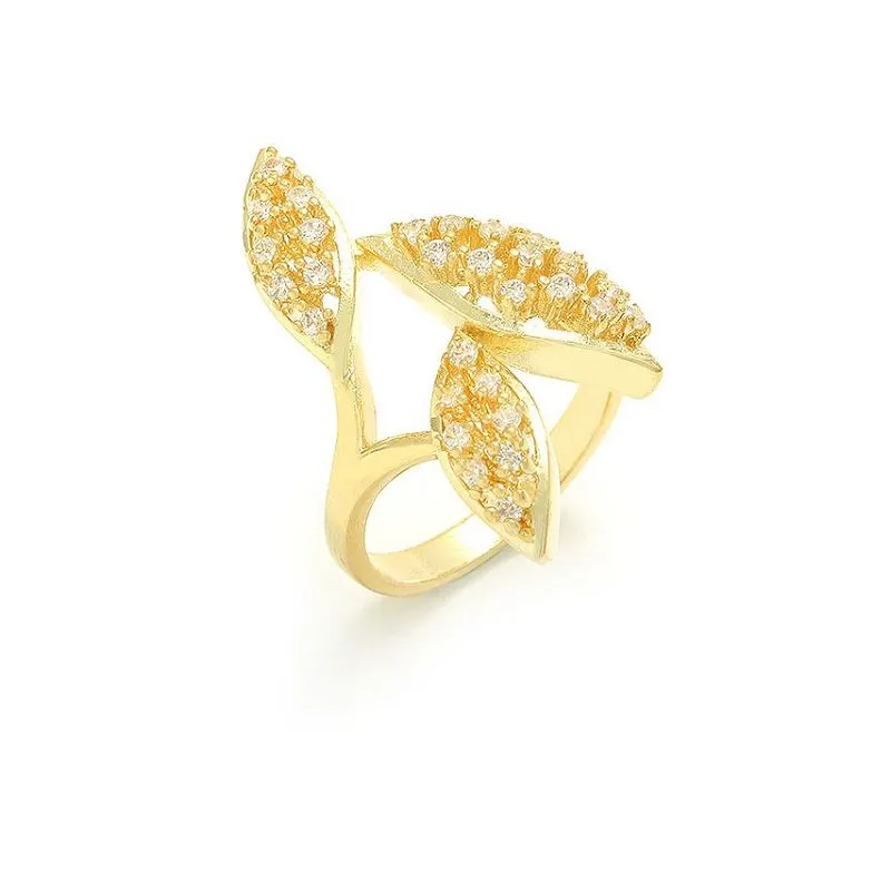 Sølv bladformet fingerring