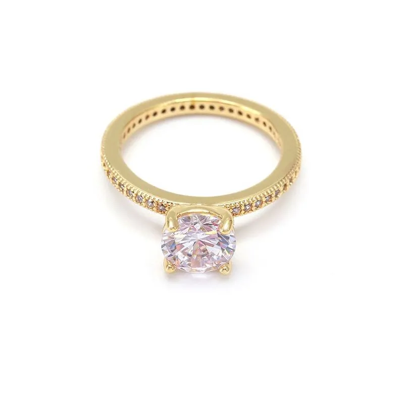 Sterling sølv hvid Cz vielsesring