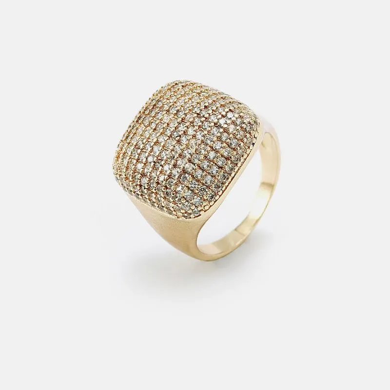 Kvinder Hvid Zircon Pave Ring