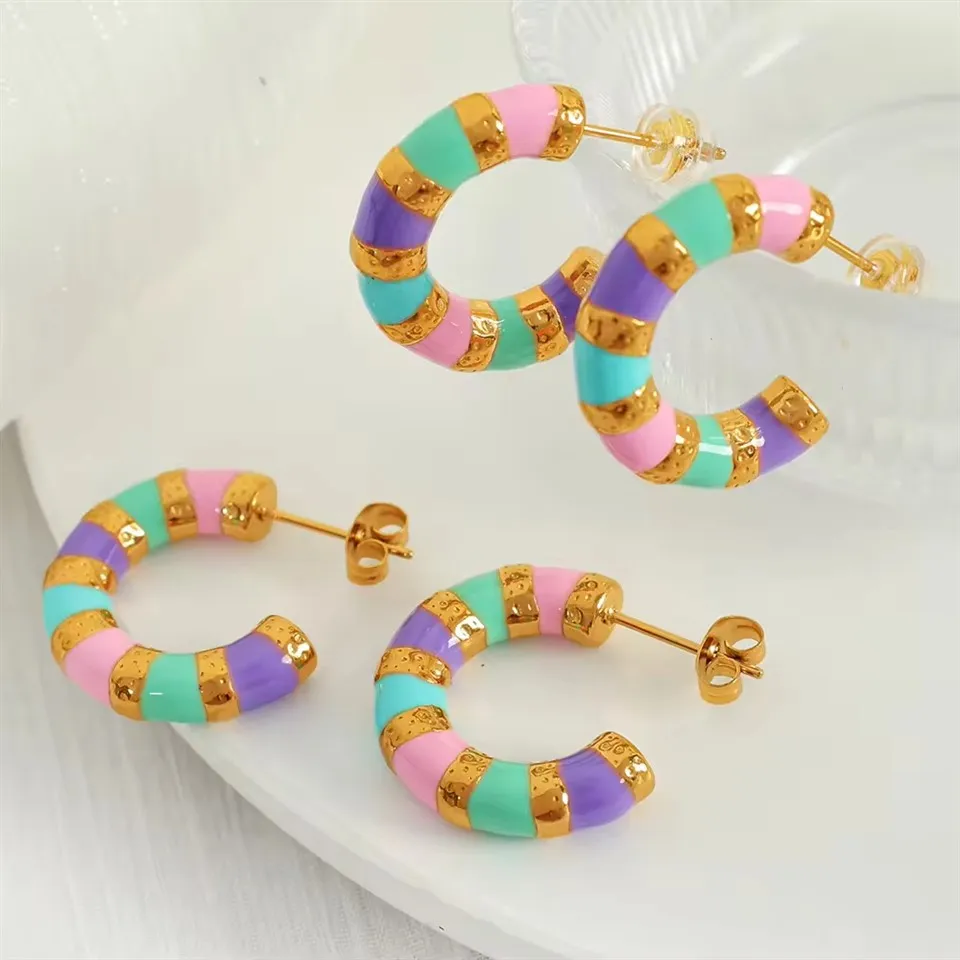 Eksplosive farverige dryp øreringe