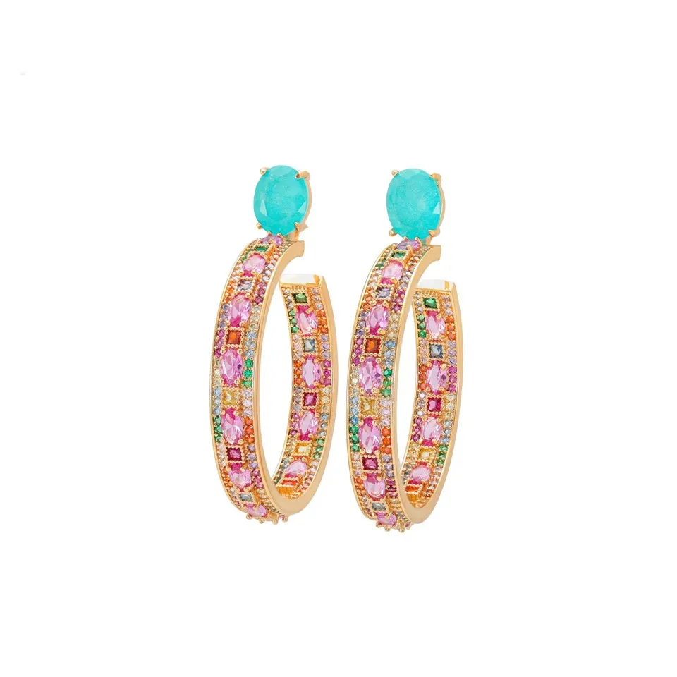 Forgyldt Zircon Fusion øreringe til kvinder