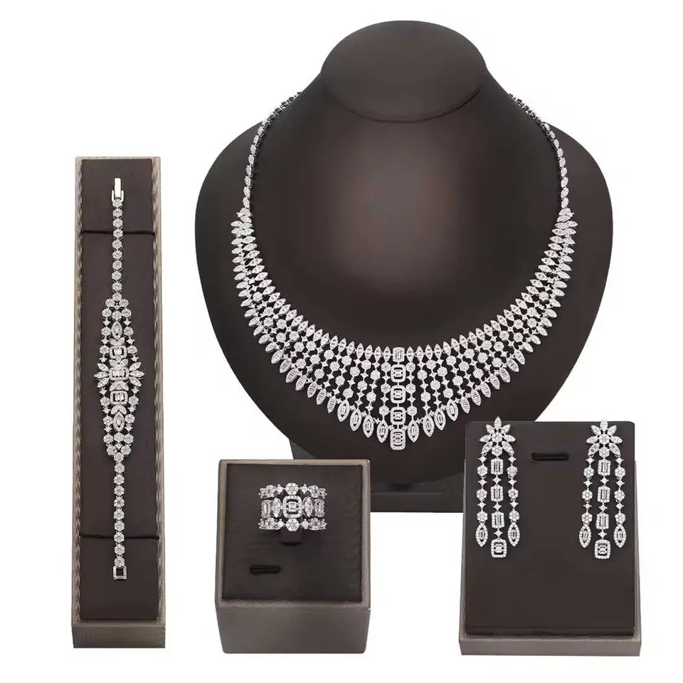 Luksus krystal bryllup smykkesæt