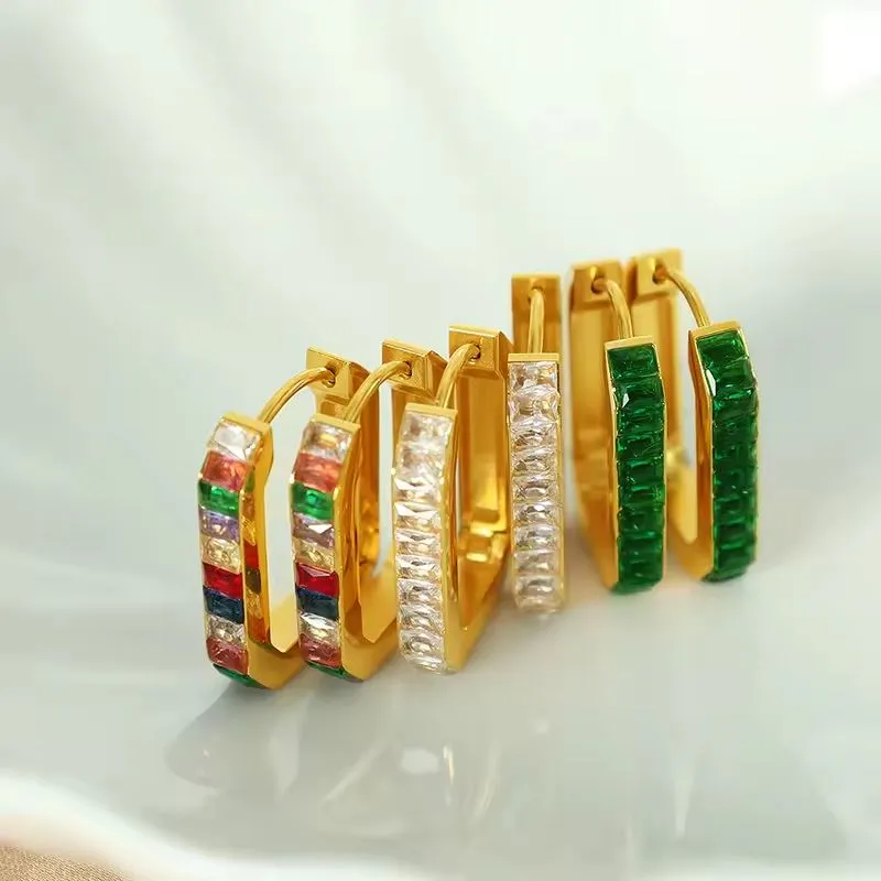 Geometriske øreringe i rustfrit stål